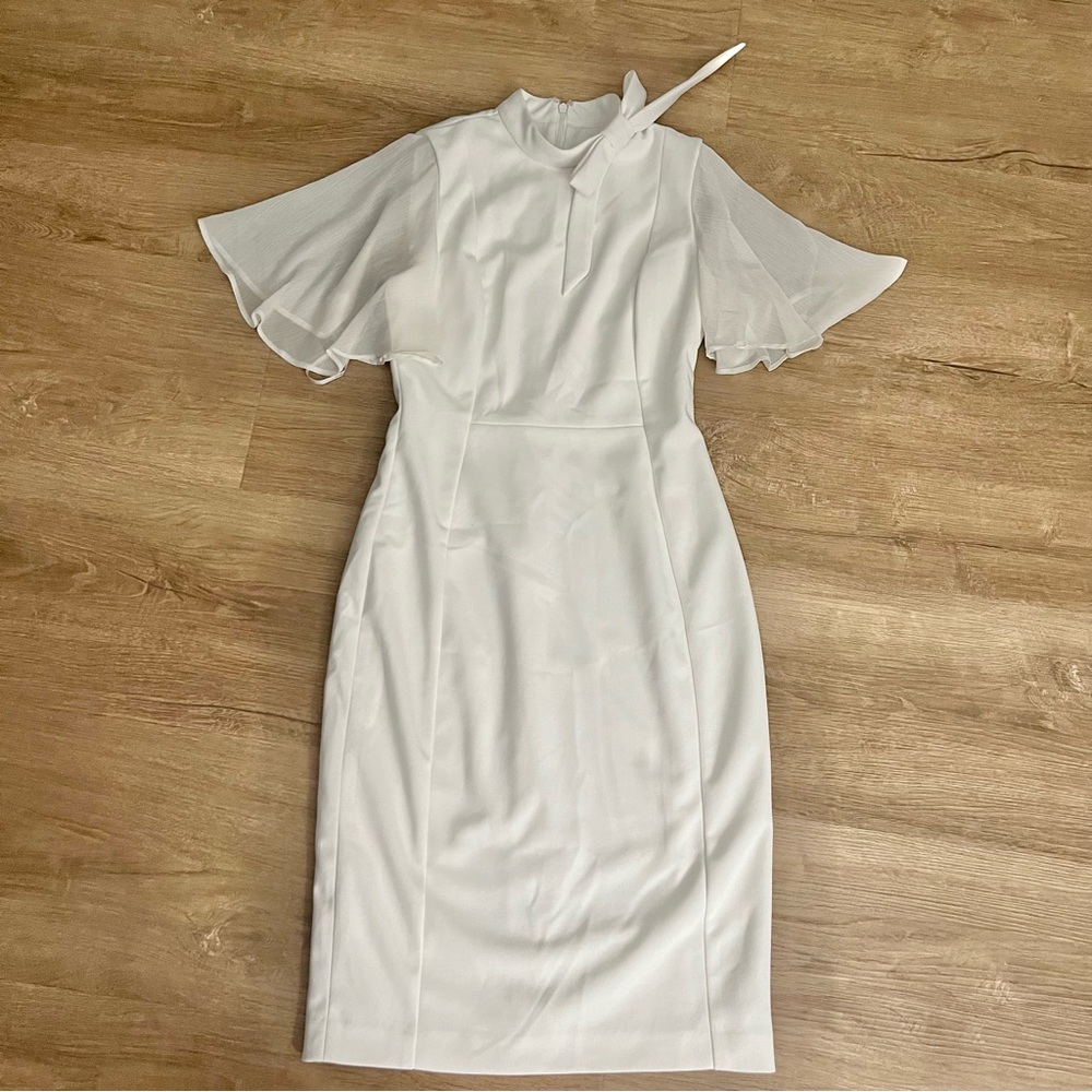 Knee length White Dress